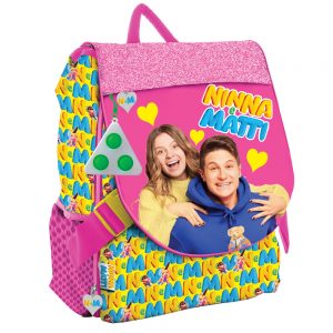 EXTENSIBLE PINK BACKPACK WITH / GADGET NINNA and MATTI